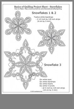 the snowflake pattern is shown with instructions to make it