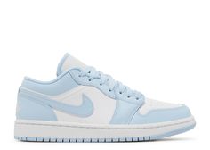 Wmns Air Jordan 1 Low 'Ice Blue' - Air Jordan - DC0774 141 - white/ice blue | Flight Club Air Jordan 1 Low Aluminium, Jordan 1 Low Aluminium, Jordan Azul, Nike Azul, Обувь Air Jordan, Jordan 1 Blue, Wmns Air Jordan 1, Estilo Ivy, Blue Jordans