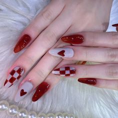 Almond Nails Designs Red, Nails Color Vino, Fake Nails Designs, Fantasy Nails, Cute Nail Art Designs, Blush Nails, Pretty Gel Nails, Soft Nails, Kawaii Nails