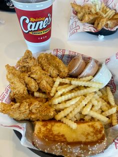 fried chicken, french fries and coleslaw on a plate