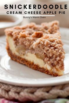 a piece of pie sitting on top of a white plate