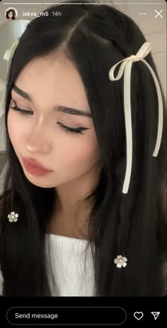 Tutorial Ideas, Bow Hairstyle, Trendy Hairstyle, Hairstyle Tutorial, Hair Ribbon, Hair Stylist Life