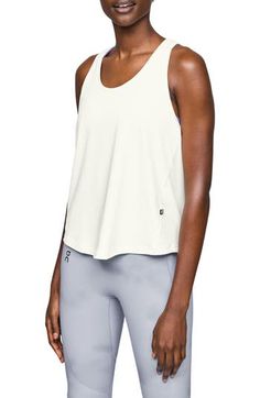 Get active in this easy-moving tank crafted from soft moisture-wicking fabric with a sleek racerback. 24" length (size Medium) Scoop neck Racerback 56% cotton, 39% polyester, 5% elastane Machine wash, tumble dry Imported Get Active, Summer Wardrobe Essentials, Best Bud, Yoga Classes, Sports Blazer, Made Clothing, At The Gym, Comfortable Dress, Toddler Girl Outfits