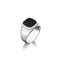 Cushion cut black onyx victorian ring for men, Engraved lily on side cool ring for husband, 925 sterling silver ring This lovely gemstone ring is perfect for daily wear. It is crafted from fine 925K sterling silver and has the most intricate details that are sure to catch the eye of anyone who sees it. Handcrafted with love and joy, this ring will be with you for years to come, possibly even taking its place as a family heirloom for generations to come! With its detailed handmade engravings, thi Classic Onyx Signet Ring With Polished Finish, Classic Black Sterling Silver Signet Ring, Classic White Gold Onyx Rings, Classic Black Signet Ring With Polished Edges, Minimalist Silver Onyx Signet Ring, Classic Formal Enamel Ring, Classic Silver Enamel Ring For Formal Occasions, Classic Black Enamel Signet Ring, Formal Silver Signet Ring With Black Enamel