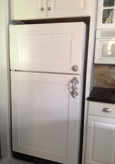 a white refrigerator freezer sitting inside of a kitchen