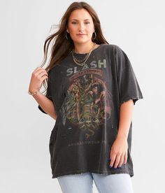 PHILCOS Slash Apocalyptic Love Oversized Band T-Shirt - Black L/XL, Women's Washedblack Raw edge distressed graphic washed t-shirt Bust measures 48 on size S/M Body length 29 on size S/M. 100% Cotton. Machine wash cold with like colors. Do not bleach. Tumble dry low. Iron low. Do not iron print. Do not dry clean.. Measurements: Bust -Fullest part of bust with arms at sides. Waist -Circumference of natural waist: above belly button below rib cage. Hips -Standing with feet together fullest part of Slash Apocalyptic Love, Apocalyptic Love, Oversize Tshirt Outfits, Grunge Tee, Oversized Tee Shirt, Tshirt Outfits, Women's T Shirts, Rib Cage, T Shirt For Women