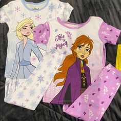 Set Of 2 Disney Frozen Pajamas Size 6 Disney Cartoon Print Loungewear Sets, Disney Character Print Sleepover Set, Disney Character Print Sets For Sleepover, Disney Cartoon Print Sleepover Sets, Disney Cartoon Print Sets For Sleepover, Disney Character Print Sets For Pajama Party, Disney Character Print Pajama Party Sets, Flannel Boys, Spiderman Pajamas