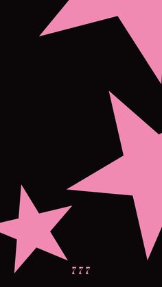 three pink stars on a black background