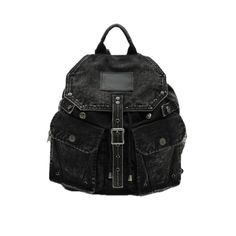 SMFK Compass Tarpan Denim Backpack Black (Large) - Design: A fresh design for 2024 by SMFK, this denim backpack is a new addition to their collection. The design takes inspiration from common detailing found in denim jackets and shorts, allowing for adjustable capacity. Features a three-dimensional external pocket, echoing the workwear pocket style from SMFK's workwear collection. Size F - Length: 35cm, Width: 17.5cm, Height: 41cm Composition: 72.8% Cotton, 23.6% Polyester, 3.6% Viscose Denim Bags With Pockets For Streetwear, Denim Streetwear Bags With Pockets, Streetwear Denim Bags With Pockets, Streetwear Backpack With Multiple Pockets, Standard Denim Backpack With Pockets, Denim Backpack With Pockets, Streetwear Backpack With Pockets, Trendy Backpack With Multiple Pockets, Denim Backpack