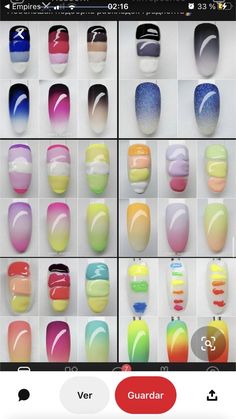 Poly Gel Nails Without Form, Degrade Nails Ombre, Ombre Nail Art Designs Color Combos, Easy Spring Nail Ideas, Spring Nail Ideas, Quick Nail Art, Trends Nails, Unghie Sfumate, Nail Art Designs Images