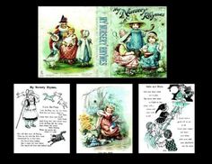 four postcards with children's drawings on them