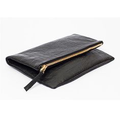 This Black Crocodile Embossed Fold over Clutch features a contemporary design, making it a unique variation of our iconic fold over clutch. The sleek gold zipper allows for easy access to the fully lined interior! (PRODUCT INFO): Size: 11.5" H x 11.5" W inches Material: Cow hide leather Lining: Suede Zipper: YKK (SHIPPING INFO): All our items are made-to-order, therefore please allow 3-5 business days for production. Our goal is to become more sustainable throughout our production process, reduc Modern Formal Clutch With Zipper Pocket, Modern Evening Clutch With Zipper Pocket, Versatile Evening Clutch With Zipper Closure, Fold Over Clutch, Foldover Clutch, Sustainable Shopping, Cow Hide, Gold Zipper, Production Process