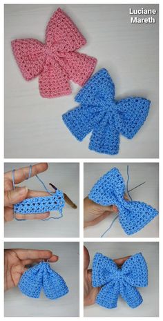 Learn how to make these pretty bow ties using a fresh neweasy crochet bow tutorialBeginner-friendly step-by-step instructions... Crochet Hair Pins Free Pattern, Crochet Bow Hair Tie, Crochet Bow Pattern Free, Crochet Bows Free Pattern, Crochet Bow Tie, Crochet Bow Ties, Crochet Bow Pattern, Crochet Hair Bows, Crochet Flower Headbands