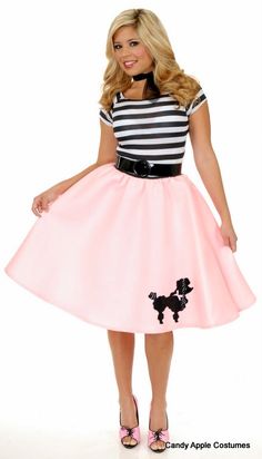 Adult Pink Poodle Dress Costume - Candy Apple Costumes - Most Popular Cheap Novelty Costumes For Themed Events, Poodle Skirt Purse, Cheap Themed Party Costumes, Cheap Playful Costumes For Parties, 50s Dress Up Day At School Kindergarten, Plus Size Grease Costume, Cheap Fitted Themed Costumes, Cheap Black Novelty Costumes, Poodle Skirt Cupcakes