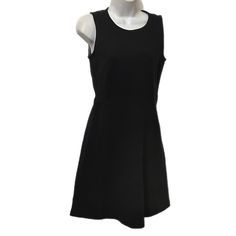 New With Tags Flattering Black A-line Dress, Black A-line Mini Dress For Workwear, Black A-line Mini Dress For Work, Flattering Fit And Flare Black Mini Dress, Flattering Black Fit And Flare Mini Dress, Flattering A-line Black Mini Dress, Black Fit And Flare Mini Dress, Black Mini Sleeveless Dress For Work, Black Fitted Sleeveless Lined Dress