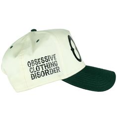 Premium trucker hat. Mens 5 panel snapback hat. Dark green and natural color one size fits all hat. OCD on front panel. Our acronym for Obsessive Clothing Disorder. Cheap Green Men's Hats, Cheap Green Men's Snapback Hat, Green Trucker Hat, Mens Snapback Hats, Mens Trucker Hat, Snapback Hat, Snapback Hats, Natural Color, One Size Fits All