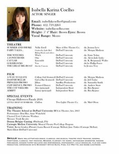 the acting resume for an actor is shown in this file, and it includes references