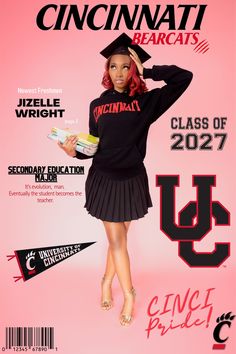 a magazine cover with a girl in a graduation outfit