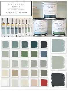 the color scheme for this project includes several shades of gray, green and white paint