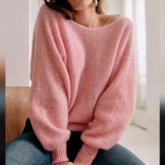 Nwt. Super Cute, Soft, And Cozy Sweater. Can Be Worn Front To Back Or Back To Front. Sp070145 Chic Evening Dress, Spring Photoshoot, Paris Mode, Sweater Trends, Rose Pastel, Mini Dress Casual, Shop Maxi Dresses, Chic Dress, Cozy Sweaters