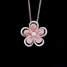 Natural Pink Diamond Flower Pendant Pink Diamond Earrings, Colored Diamond Jewelry, Diamond Flower Pendant, Pink Diamonds, Bridal Diamond Jewellery, Marquise Cut Diamond, Fancy Diamonds, Jewelry Lookbook, Fancy Color Diamonds