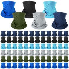 PRICES MAY VARY. You Will Receive: the package includes 80 pieces of neck face masks in 6 colors, including royal blue, gray, navy, black, army green, sky blue, measuring about 17.7 x 9.5 inches, can fit most people's heads and faces, will not slip off during exercise Soft and Breathable: our neck gaiter is made of polyester and spandex, smooth and lightweight, with nice absorption, can let you keep cooling when wearing, suitable for hand wash and machine wash Sun Protection: the face and neck m Protective Windproof Balaclava For Outdoor, Black Windproof Balaclava For Protection, Black Windproof Balaclava For Outdoor, Functional Moisture-wicking Balaclava For Outdoor, Men's Neck Gaiters, Face Wrap, Best Face Mask, Neck Gaiters, Neck Gaiter