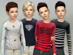 three male and two female mannequins wearing sweaters