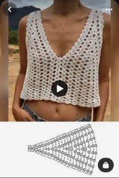 an image of a woman wearing a white crochet crop top and jeans with the text, how to crochet