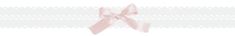 a pink ribbon is hanging from the side of a white wall with wavy lines on it