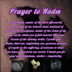 a poem written in purple and black with pictures of the words prayer to hads