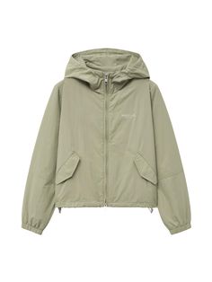 This Women's Hooded Windbreaker Jacket is a stylish outerwear piece perfect for transitional weather. It features semi-cropped length with a regular fit.- Made of windproof functional nylon twill material- Features flap pocket details and Marithé embroidered logo- Versatile item that can be styled with any bottom for a casual look Windbreaker Women, Semi Cropped, Womens Windbreaker, Casual Coat, Pocket Detail, Casual Jacket, Windbreaker Jacket, Light Beige, Flap Pocket