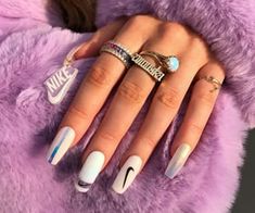 Sneaker Nails, Nike Nails, Cute Nail Ideas, Up Nails, Nails Inspired, Summer Toe Nails, Nail Pops, Cute Acrylic Nail Designs, Cute Nail