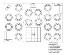 a floor plan for a conference room with tables and chairs in the center, as well as