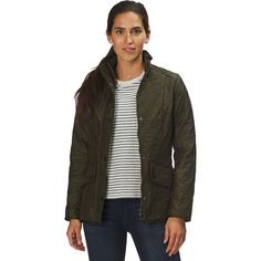 Barbour Cavalry Polarquilt Jacket - Women's | Backcountry.com Fitted Quilted Jacket With Padded Collar For Work, Classic Quilted Sport Coat For Fall, Classic Quilted Outerwear For Outdoor, Classic Quilted Jacket For Winter Outdoor, Classic Quilted Jacket With Padded Collar, Classic Fitted Quilted Jacket For Winter, Classic Fitted Outerwear For Outdoor, Quilted Fitted Outerwear For Work, Fitted Quilted Outerwear For Work