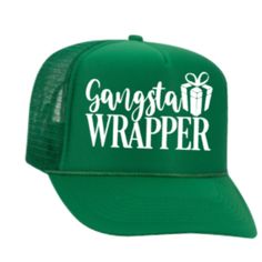 Gangsta Wrapper Christmas Coworker Festive Red Baseball Snapback Trucker Hat Adjustable Christmas Hat As Gift, Fun Green Hat For Gift, Green Snapback Trucker Hat As Gift, Green Novelty Hat For Gift, Green Novelty Hat As Gift, Green Novelty Hat As A Gift, Green Hat One Size Fits Most As Gift, Christmas Trucker Hat Ideas, Christmas Trucker Hat