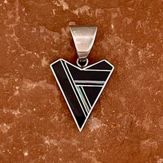 Ray Tracey, Navajo Black jet and opal inlay pendant.  DETAILS: Created by Navajo artist, Ray Tracey Size: 2" long x 1 1/8" wide Weight: 7.3 grams PZ5 Black Jet, Pendant Necklaces, Opal, Size 2, Created By, Necklaces, Pendant, Black