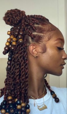 Chunky Twists With Extensions Short, Natural Styles With Braiding Hair, 4c Low Ponytail Hairstyles, Different Styles Of Braids Hairstyles, Hairstyles With Wooden Beads, Easy Protective Hairstyles With Weave, Protective Styles For Type 3 Hair, Jamaican Twist Braid Hair, Armpit Length Braids