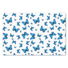 Blue butterflies 2 sheets of tissue paper Gender: unisex. Age Group: adult. Butterfly Topper, Baby Shower Wrapping, Insect Wings, Blue Morpho Butterfly, Dessert Packaging, Its A Boy, Morpho Butterfly, Butterfly Style, Blue Butterflies