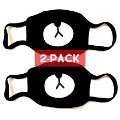 two face masks with the words 2 - pack on them