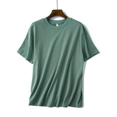 Welcome To Ifomt Official Store! Casual Green Solid Color T-shirt, Basic Green Solid Color T-shirt, Basic Solid Color Relaxed Fit T-shirt, Basic Relaxed Fit Solid Color T-shirt, Blue Short Sleeve Solid Color T-shirt, Solid Color Cotton Short Sleeve T-shirt, Blue Solid Short Sleeve T-shirt, Relaxed Fit Solid Color T-shirt For Spring, Basic Solid Color Short Sleeve Tops