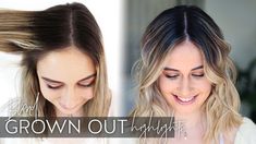 How To Go From Highlights To Balayage, How To Blend Grown Out Roots, Blonde Balayage Grown Out, Roots Growing Out Hair, Balayage Grown Out, How To Grow Out Highlights, Growing Out Highlighted Hair, Highlights Grown Out, Highlights To Balayage Before And After