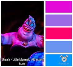 the character from disney's beauty and the beast is painted in pink, blue, and purple