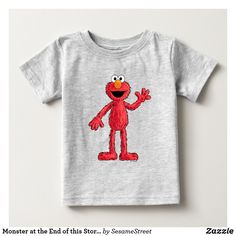 Monster at the End of this Story | Cutie Elmo Baby T-Shirt Elmo Second Birthday, Baby Elmo, Street Artwork, Elmo Cookies, Elmo And Cookie Monster, Top Baby Products, Popular Books, Baby T Shirt, Cookie Monster