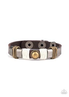 Rev It Up - Brown  Urban Paparazzi Bracelet - sofancyjewels Urban Jewelry, Brown Bracelet, Snap Bracelets, Paparazzi Accessories, Paparazzi Jewelry, Leather Band, Jewelry Trends, Cute Jewelry, Accessories Bracelets