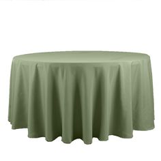 a round table with a green cloth on it