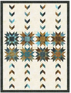 an image of a quilt with arrows on the front and back, all in different colors