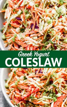 this coleslaw salad is loaded with shredded carrots, celery, and green onions