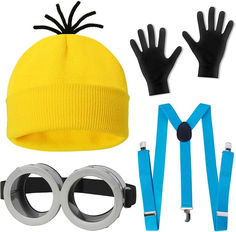 a hat, gloves, eyeglasses and pair of scissors