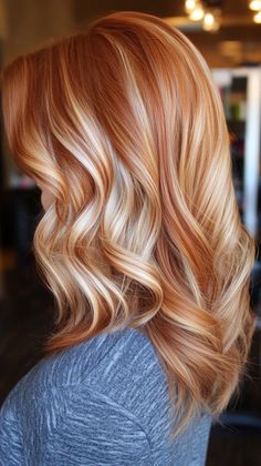 Achieve a rich and luxurious look with copper bronze balayage that adds depth to your hair. Visit our page for tips on achieving this elegant style. Save this pin for balayage inspiration! Tags: #CopperBronzeBalayage #HairColor #ElegantLook Bright Copper Hair With Blonde Highlights, Copper Foils Hair, Shades Of Copper Hair, Copper With Blonde Color Block, Ginger Hair With Vivid Color, Bright Copper Highlights, Copper And Blonde Balayage, Deminsional Copper Hair, Blonde Hair With Copper Lowlights