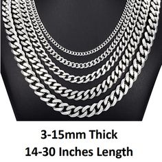 Great Shopping *UK* 316L Stainless Steel Silver 3 5 7 9 11 13 15mm 14-30 Men's Curb Necklace, Fashion Jewelry Silver Curb Chain Jewelry For Father's Day, Father's Day Silver Curb Chain Jewelry, Luxury Hallmarked Chain Link Necklace, Nickel-free Pendant Costume Jewelry Necklace, Nickel-free Stainless Steel Chain Link Jewelry, Nickel-free Chain Link Jewelry In Stainless Steel, Mens Silver Chain Necklace Jewelry1000.com, Necklace Fashion, Fashion Jewelry Necklaces